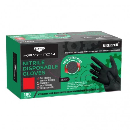Rękawice nitrylowe czarne Gripper Krypton 50szt. KR0904014